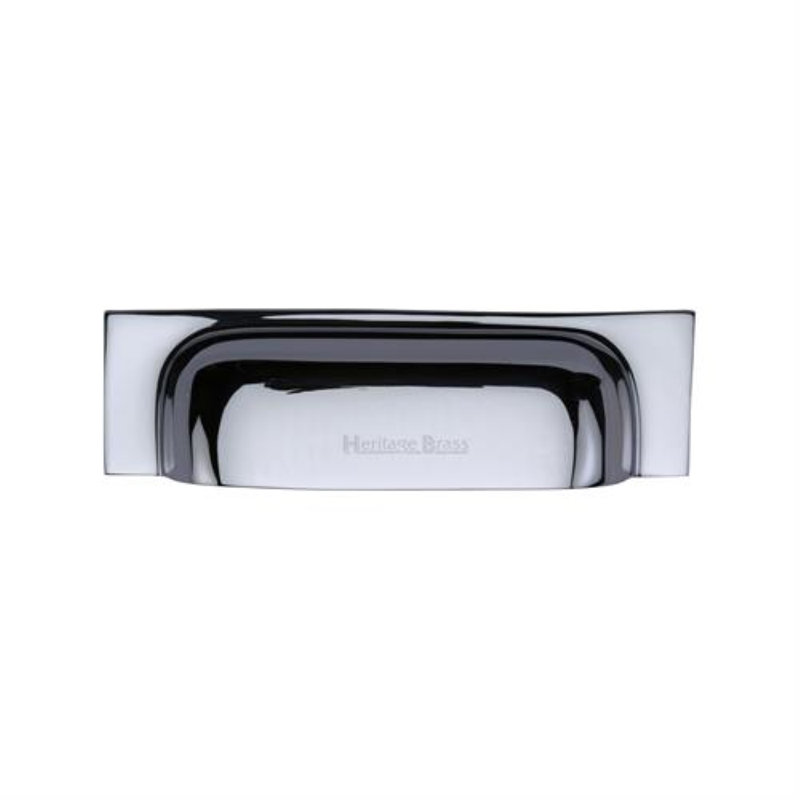 Heritage Brass Heritage Drawer Pull Miltary Design, 9.6cm H, Polished Chrome