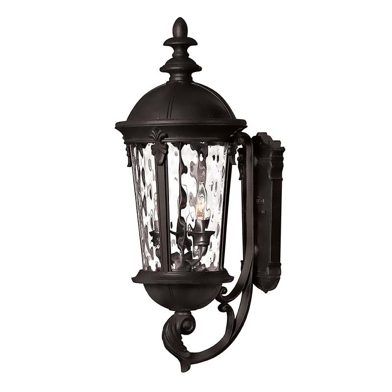 Windsor 3-Light Outdoor Wall Lantern, 25.5" H x 9.5" W x 12" D, Black