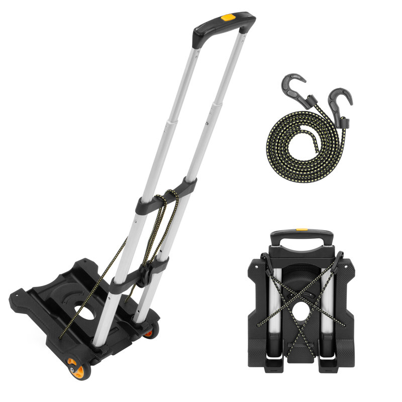 Mount-It! Luggage Cart with Wheels Foldable, Strong, Compact Luggage Cart Holds 77 Pounds