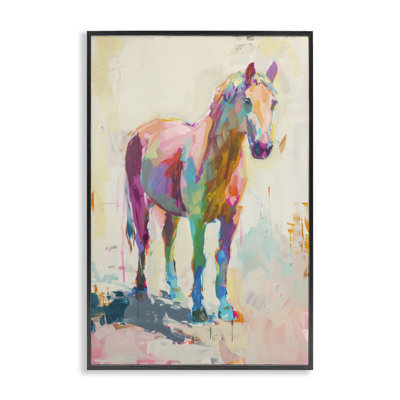 Reproduction d'art giclée sur un cheval au coucher du soleil par Petal Prints Design