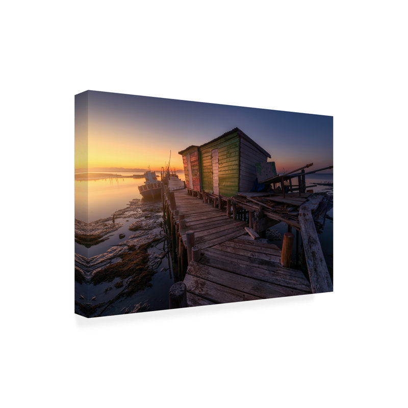 Art sur toile, maisons de pêche d'Ivan Ferrero Carrasqueira, H 30 po x l 47 po