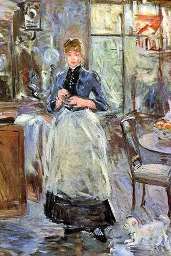 «In Salle à manger» par Berthe Morisot, reproduction d'art, H 36 po x l 24 po x P 1,5 po