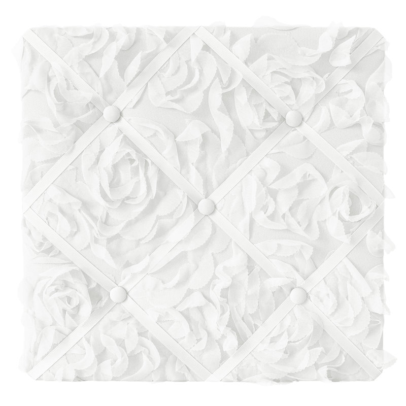 Tableau mémo mural Rose, Blanc
