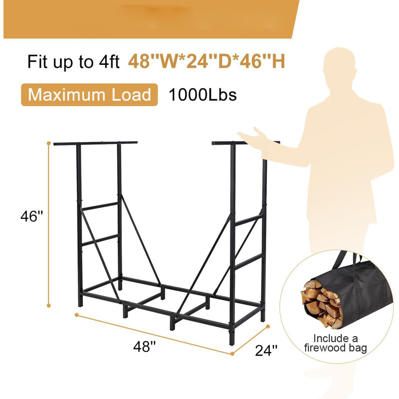 Adjustable Heavy-Duty Firewood Rack