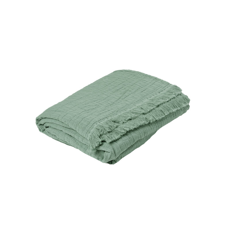 Wimberly Cotton Solid Colour Bedspread, 230 x 250 cm, Olive