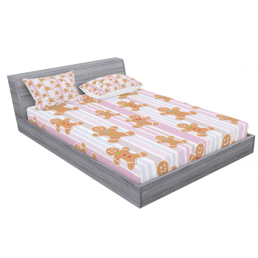 Microfiber Striped Sheet Set Ambesonne 