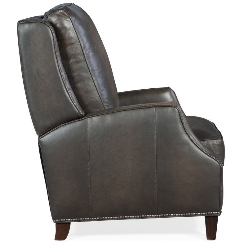 Elicce Leather Power Recliner, Brown Genuine Leather, Manual
