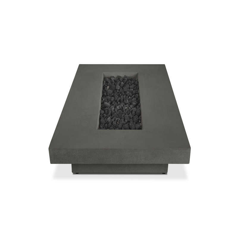 Geneva Concrete Propane Fire Pit Table, Carbon
