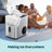 Simzlife 35 Lbs. Daily Production Nugget Stainless Steel Kitchen Countertop Ice Makers, Chewable Ice Maker Machine for Camping and Party
