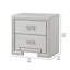 Basil Nightstand, 2 Drawers, Rustic White Solid Wood, 29 Inch