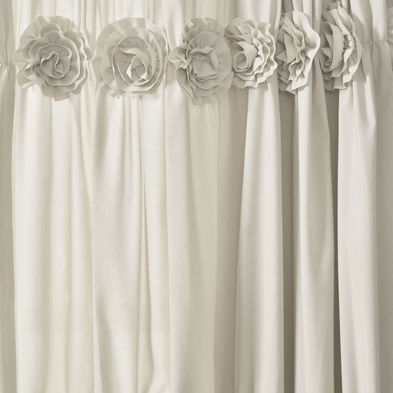Neutral Beige Polyester Sheer Rod Pocket Window Panel