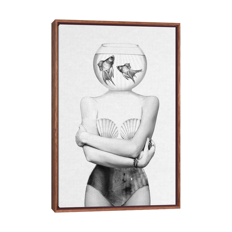 Pisces by Jenny Rome - Print on Canvas, Classic Brown Wood Framed, 66.04 cm H x 45.72 cm W