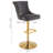 Jiar Swivel Upholstered Adjustable Height Counter Stool with Metal Frame,Gray Bar Stools -2082221039-2082304901