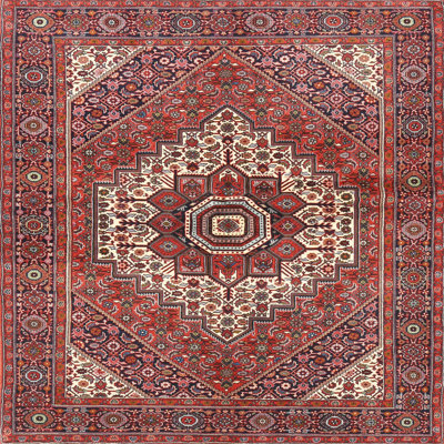 Tapis oriental en laine rouge / beige Lernig