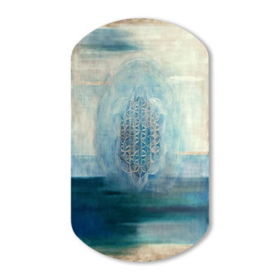 «Antique Sacred Retro Designs IV», art mural asymétrique moderne en forme de cylindre géométrique