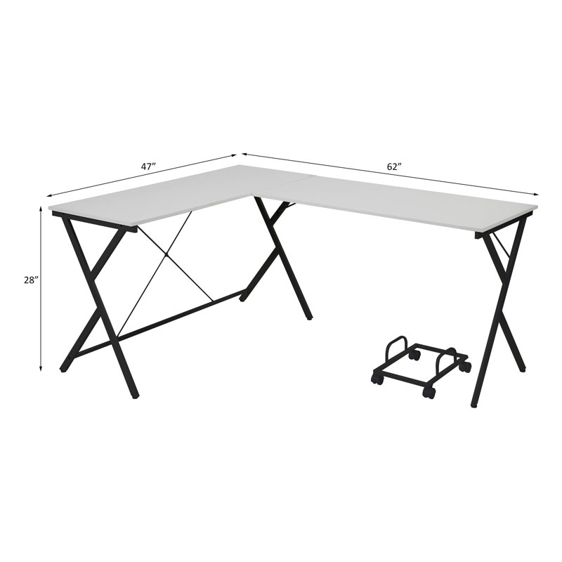 Versatile L-Shaped Computer Desk for Efficient Work and Space Optimization, Black