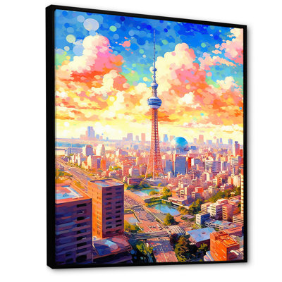 Popart Misty City Cityscape sur toile