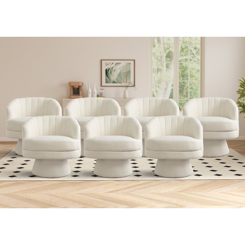 7-Piece Hospitality Swivel Chair Set - Commercial Grade Rotating Chairs For Hotels & Lobbies
