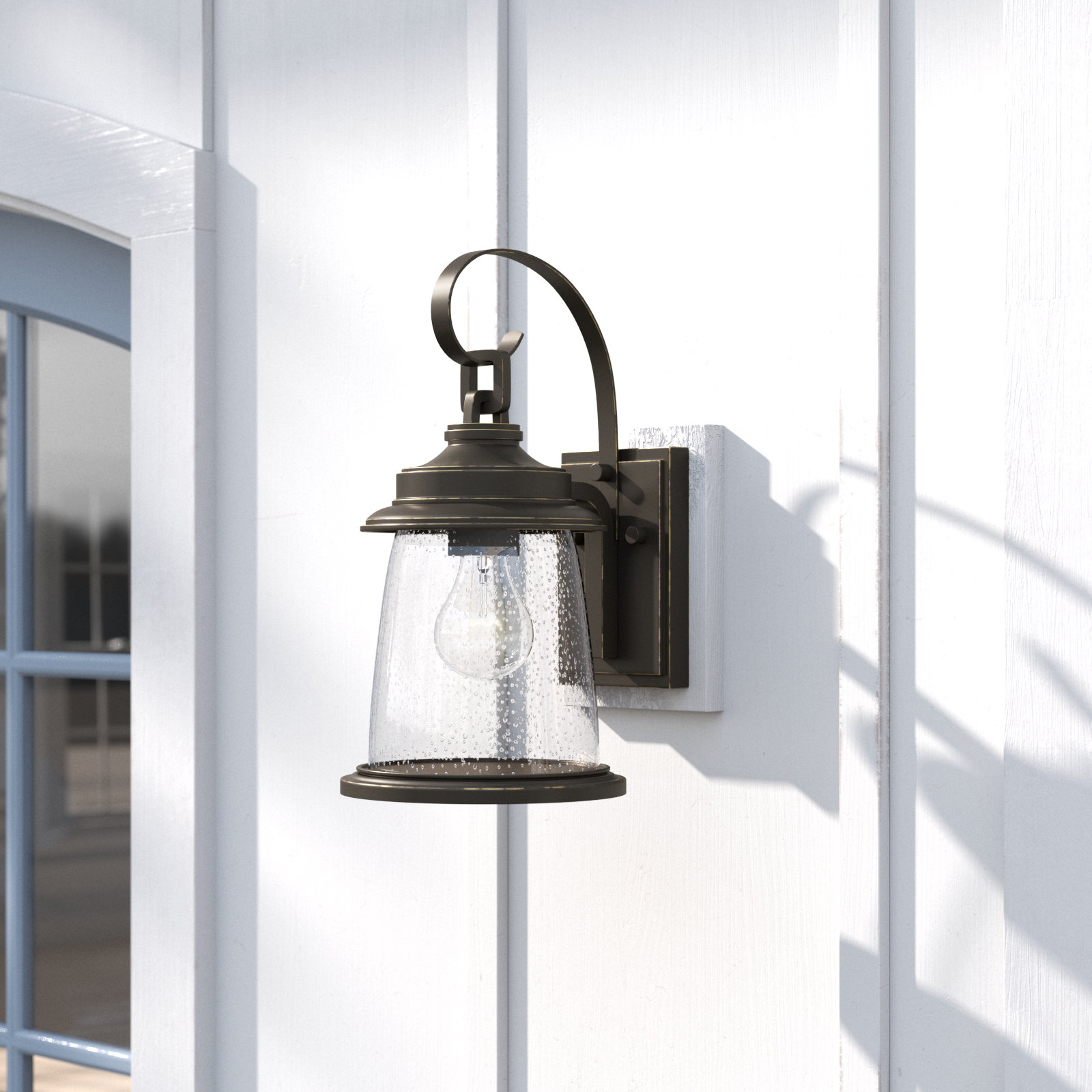 Single Light Bell Outdoor Wall Light, 16" H x 8.63" W x 10.25" D, Antique Bronze