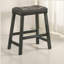 Tabouret de bar 25 po en bois avec siège en cuir, tabouret de comptoir sans dossier (gris antique, ensemble de 2)