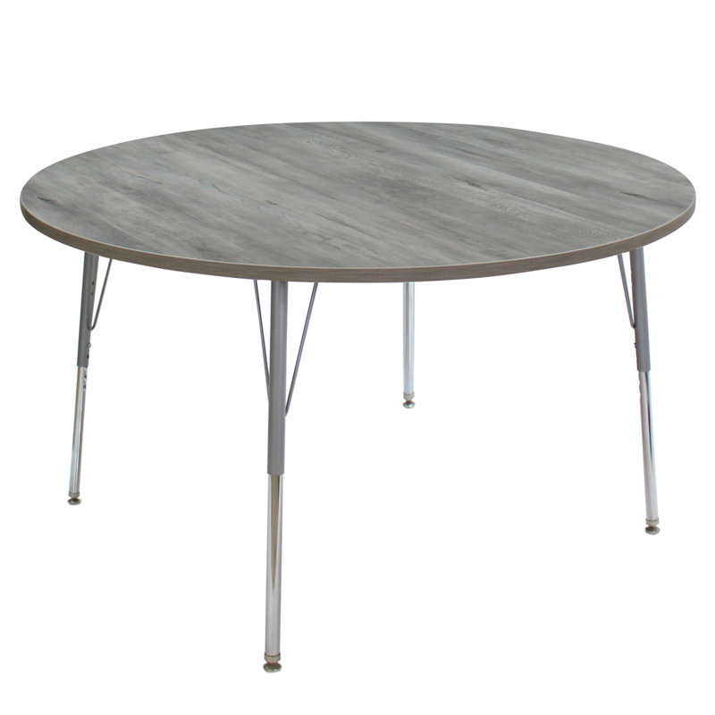 Table d'activité avec pieds réglables La Madera, Bois gris clair / argent, H 31,5 po x L 48 po x l 48 po, Super