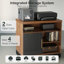 Armoire de rangement en bois l 31,5 po Adonia avec porte pour bureau personnel et tablettes ouvertes réglables, noyer noir-213134269