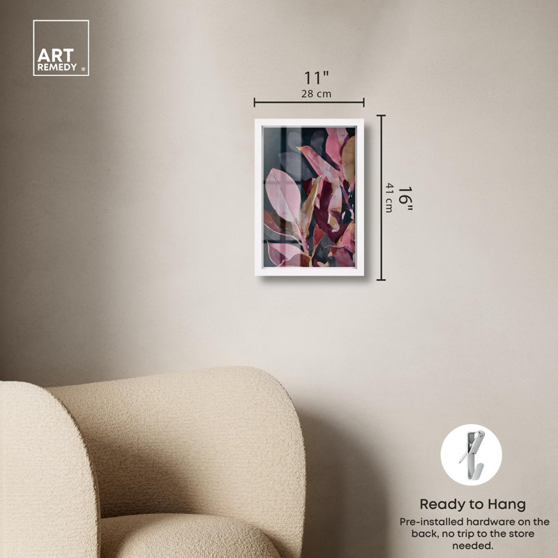 «Leaf Lore Lullaby Shadowbox Print Natures Art Prints» par Art Remedy, H 16 po x l 11 po, Blanc
