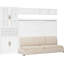 Lit double en blanc avec tablettes inclus - idéal pour les petits appartements, les chambres confortables et peu encombrantes-962717759-962717752