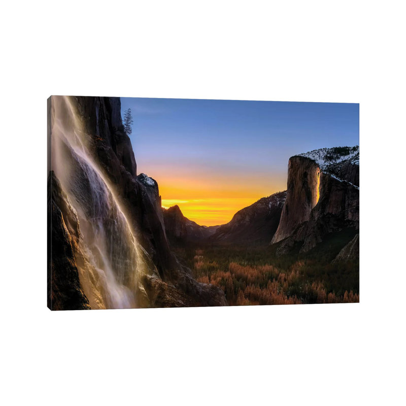 Double Waterfalls by Hua Zhu - Wrapped Canvas Print
