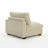 Upholstered White Faux Rabbit Fur Flannel Armchair with Pillow Back, One Arm Single Chair Module Part For Sectional Sofa-1543038422