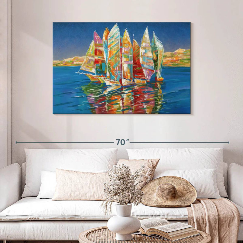 Mehar Autumn Regatta Boats, 30" H x 45" W