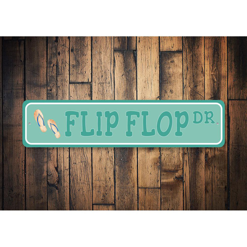 Plaque de rue Flip Flop, H 6 po x l 24 po x P 0,06 po