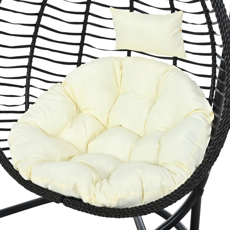 Chaise hamac suspendue pour l'intérieur et l'extérieur, Noir + beige