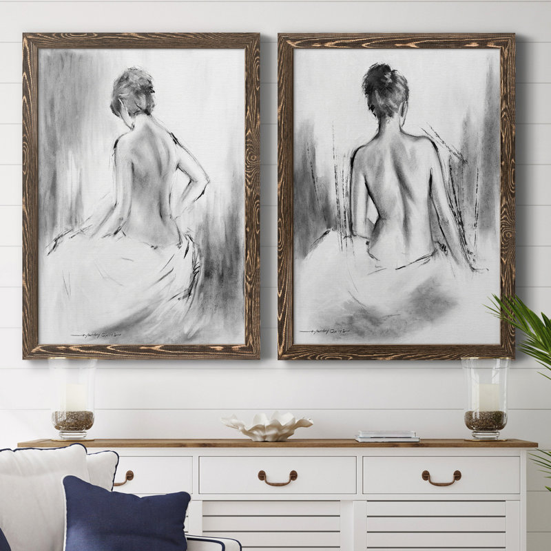«Soft Silhouette V», ensemble de 2 reproductions sur toile, H 24 po x l 36 po, Toile encadrée, Érable