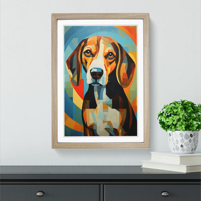 Beagle Art Deco No.3 - Framed Print