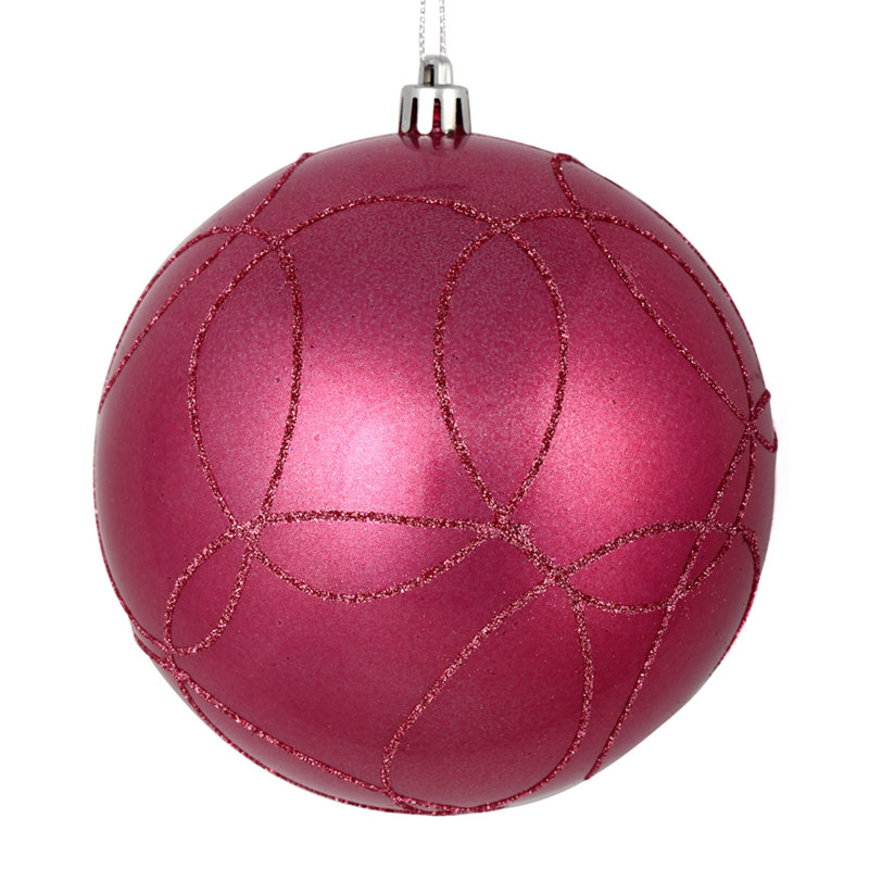 Ornement boule bonbon avec cercle scintillant, Mauve