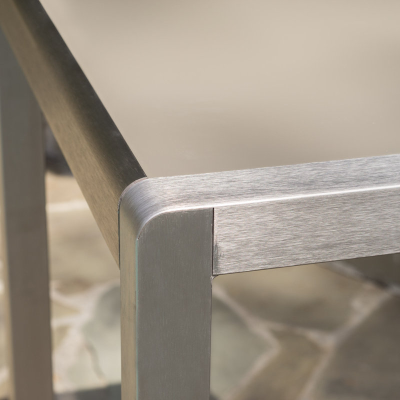 Caggiano Square Glass Outdoor Bar Table