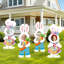 2 pièces Joyeuses Pâques Visage des décorations de jardin Mignon lapin