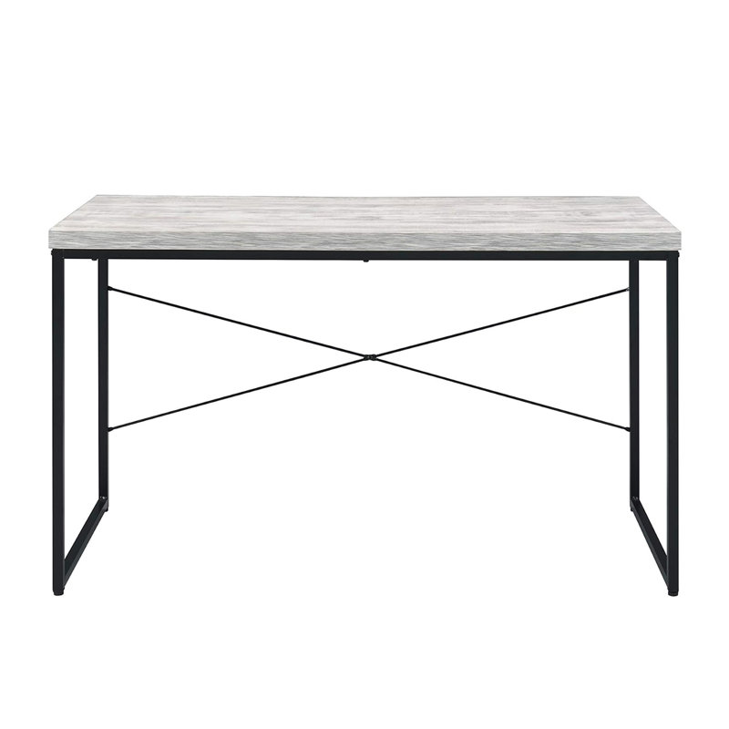 Bureau d'écriture rectangulaire à faux-plateau, blanc antique et noir