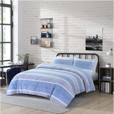 NZ Cotton Blend Striped Duvet Cover Set with Pillowcases