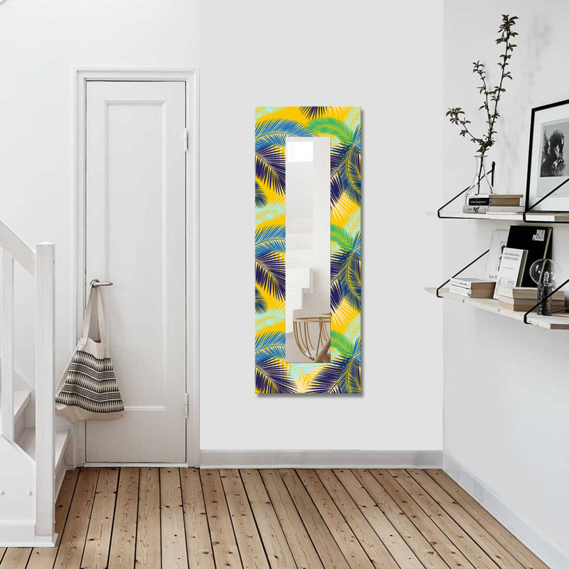 Élégant miroir décoratif avec cadre en bois, 15,7 x 47,2 pouces | 100% toile sur panneau de fibres à densité moyenne, épaisseur: 0,12 pouce | Taille réelle du miroir: 7,9 po x 39,4 po | Décoration murale élégante pour le salon, la chambre à coucher et le vestibule