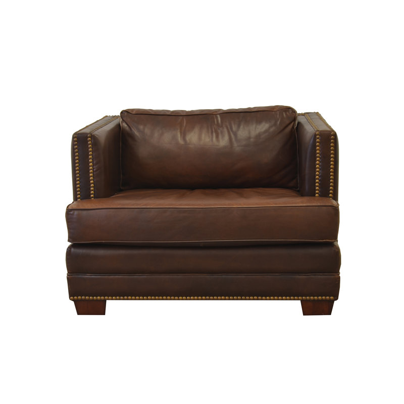 Albelo Upholstered Armchair, Brompton Deep Red Genuine Leather