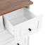 Commode haute blanche à 5 tiroirs, rangement profond pour le salon, le couloir et le bureau, maximisant l'espace et le style