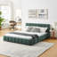 Grand lit avec rangement en chenille vert-1030336319