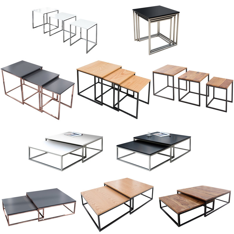 Gwyneth Frame Coffee Table, White, Chrome colour