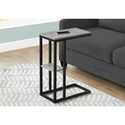 Accent Table For Convenience - Grey Laminate Finish And Metal Frame Living Bedroom Attraction Side Frame, Ideal Spaces