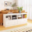 Organisateur de rangement pour jouets pour enfants, bibliothèque basse avec grand tiroir, blanc pour chambre de bébé
