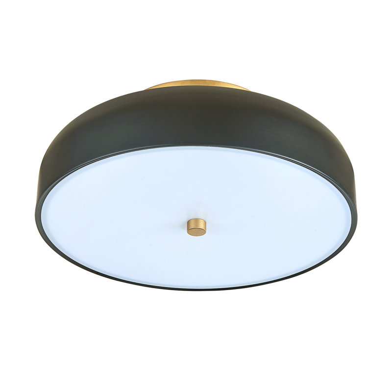 Fixation de plafond à DEL pour l'extérieur, avec finition noire et abat-jour en acrylique, réglable 5 CCT, 11 pouces, Noir