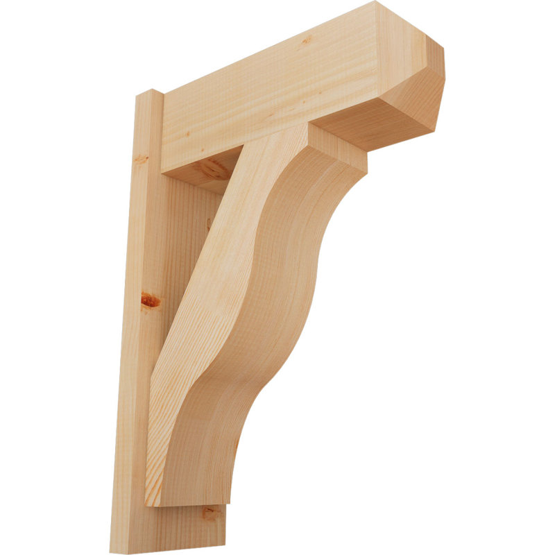 Persienne en bois rustique Funston Craftsman, P 20 po x H 28 po, Sapin Douglas de 7 1/2 po (lisse)