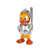 Orange / blanc / argent